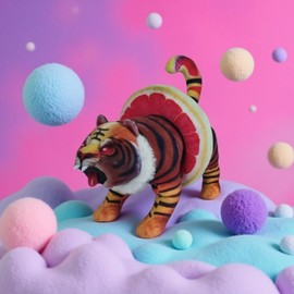 SereneSage Tung Shark Plush, Funny Meme Doll, Soft Stuffed Animal for Kids & Fans, Viral Brainrot Gift for Boys & Girls (GrapefruitTiger)