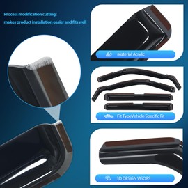 Nilight in Channel Window Visors for Ford Explorer 2011 2012 2013 2014 2015 2016 2017 2018 2019 Vent Window Deflectors, Rain Guards-4PCS