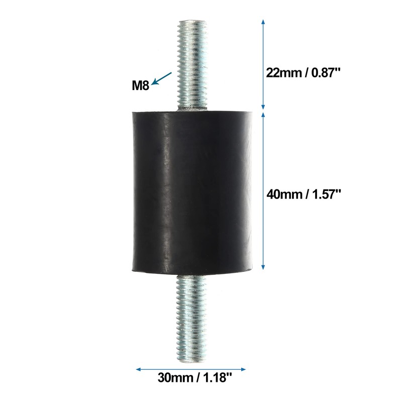 X AUTOHAUX 4pcs M8 Anti Vibration Rubber Isolator Mount 30x40mm
