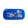 Estuche Escolar estilo Dinosaurio, Lapicera Color Azul, con Compartimentos Internos