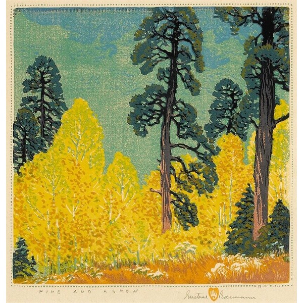 Gustave Baumann : Pine and Aspen : 1946 : Archival Art Print