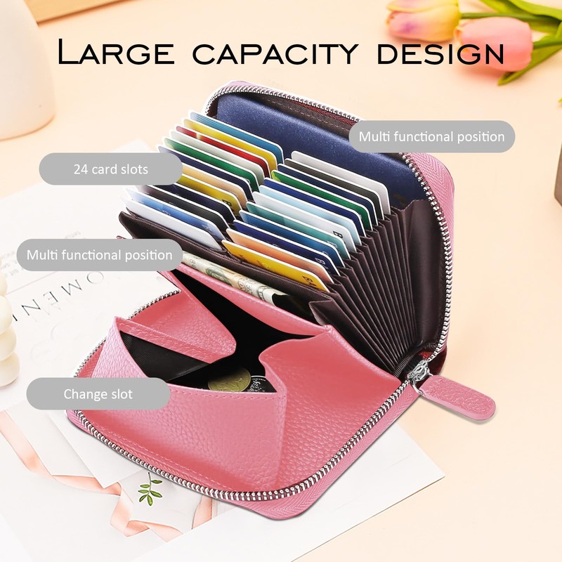 MeYuxg Women's Small Leather Wallet Credit Card Holder RFID Protection