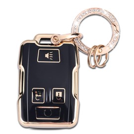 for Smart Key Fob Cover Case Compatible with 2014-2018 Chevy Silverado Colorado 2015-2021 Colorado Smart Remote Control Protector 4 Buttons (Black)