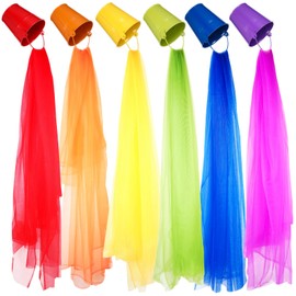 Zonon 6 Sets Rainbow Classroom Decor Art Paint Party Decoration Rainbow Sheer Curtains for Classroom Windows Birthday Party Favors First Day of School Bedroom Decor(Multicolor)