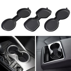 SENSHINE Cup Holder Inserts for Toyota Camry Accessories 2018-2020 2021 2022 2023 2024 Silicone Coaster Cup Mat Center Console Pad Car Interior Decoration 3Pcs (Gray Trim)