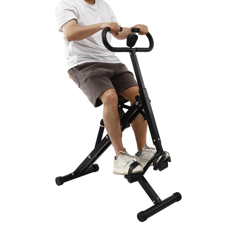 CUBELLIN Squat Machine 12 Positions Resistance Adjustable Ride and Rowing