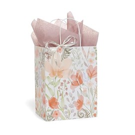 NWP Garden Delight Paper Shopping Bags - Cub Size - 8 x 4.75 x 10in. - Pack of 25
