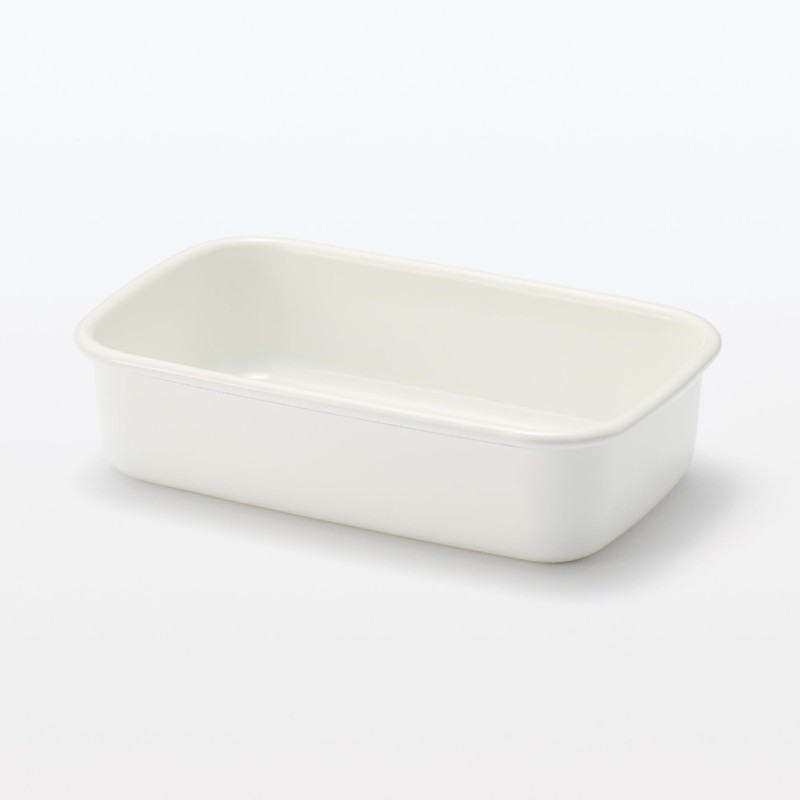 MUJI MDP12A3S Enameled Storage Container, Choose Lid, Medium