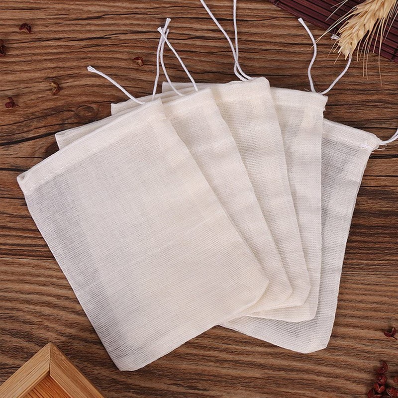 AKOAK 20 Pcs 4 x 3 Inches Muslin Drawstring Bags,Natural