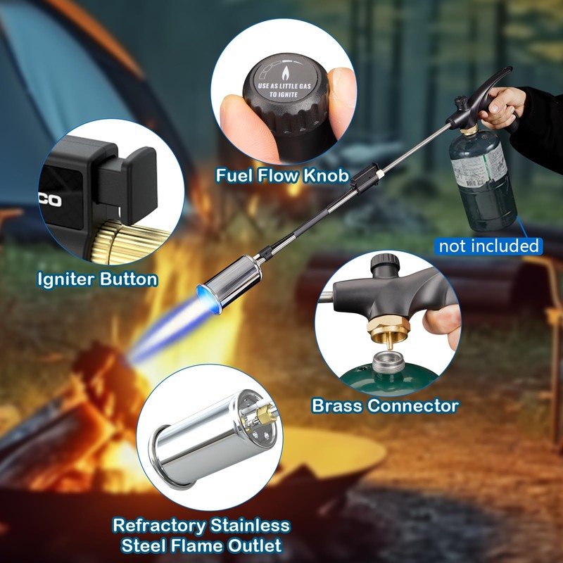 Propane Torch Weed Burner - 1,800,000 BTU Flame Thrower with