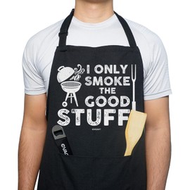 Black Funny Aprons for Men, Dad, Husband - Birthday, Father’s Day Grilling Gifts for Papa, Husband.