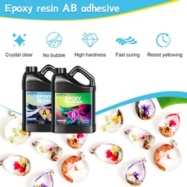 Epoxy Resin, Crystal Clear Anti-Yellowing Art Resin That,Table Top, Art Resin, Craft, Jewelry Casting, DIY, Tumblers & Wood, Food Safe, Heat & UV Resistant - 2 Part Resin Kit (1 Gallon Black Bucket)