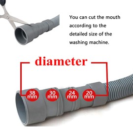 Lurowo Washing Machine Drain Hose Inlet Hose Including Hose Clamp and Pipe Sealing Plug, Extension Washing Pipe (1.5 m)