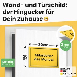 DankeDir! Mitarbeiter des Monats - Sign Saying 30 x 20 cm Funny Gift Idea Office Joke Item Funny Gift Colleague Birthday Gift Office Decoration