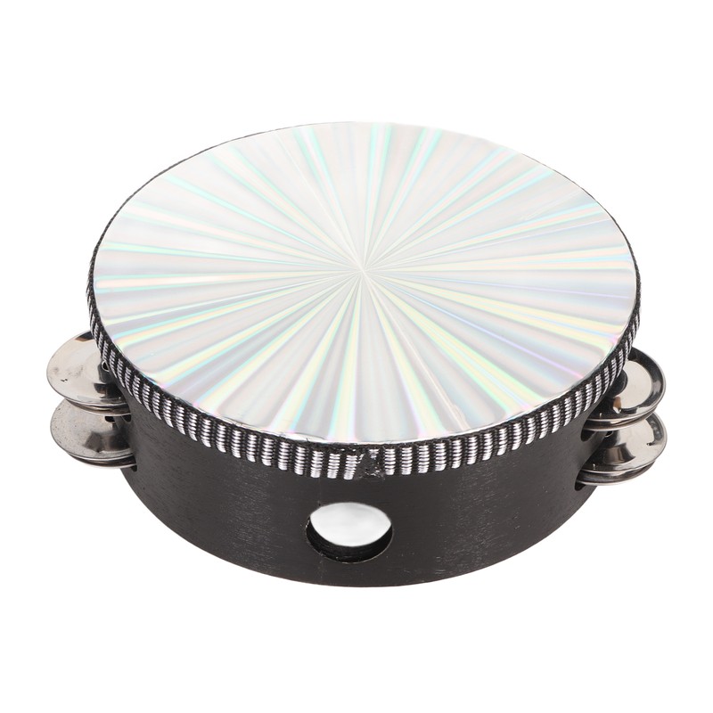 6 Inch Tambourines Double Row Melodious Polished Reflective Drum Hand