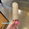 Coach NWT Coach Signature Mini Umbrella C4322 Khaki Fuchsia