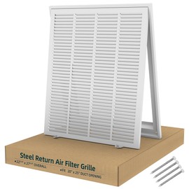 Fancat Return Air Filter Grille for 20x25 Ducts, Steel Air Vent Cover with Removable Door for 1" Filters | Fits Sidewall & Ceiling | Outer Size: 22 5/8" W x 27 5/8" H