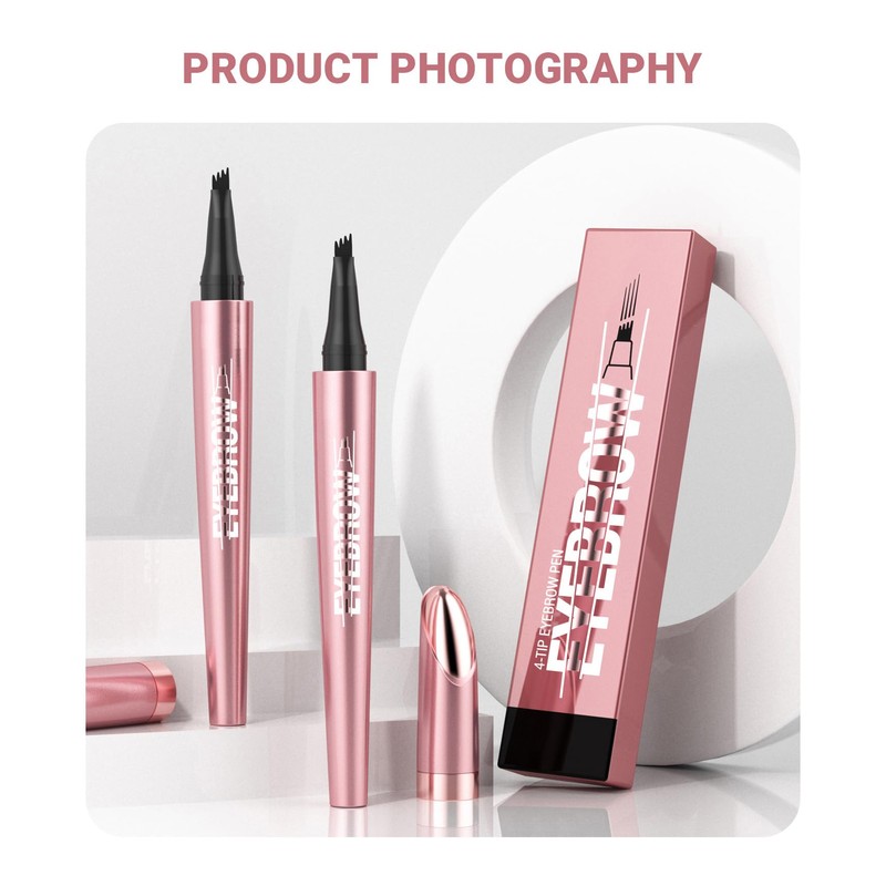 Microblading Eyebrow Pencil, 4-Tip 3d Eyebrow Pencil, Natural Eyebrow Definer,