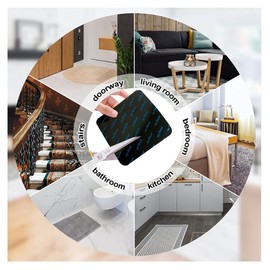 Natiform Carpet Anti-Slip Mat (5.4 x 3.9 inches (138 x 100 mm), Pack of 8, Triangular)