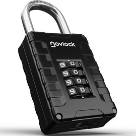 Locker Padlock with 4-Digit Code for Gym, School, Home, Work – Sturdy Combination Lock with Hardened Steel Shackle – 1-Pack, Black