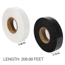 2 Rolls 140 Yards Iron On Hem Tape-Adhesive Hem Tape for Pants Jeans Curtains Dress Sewing Fabric Clothes, Fabric Tape No Sew Hemming Tape, White, Black