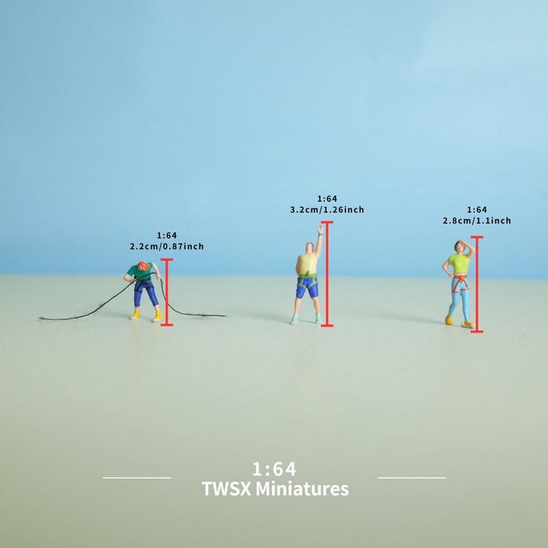 3pcs Rock Climbing Figures 1:64 Scale for DIY Scenes