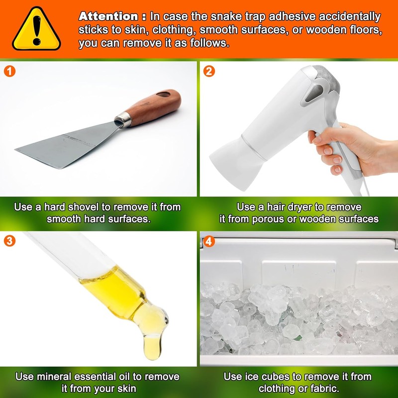 Qualirey 4 Pack Snake Glue Trap, 8 x 14 Large