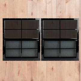 Shineforu 18" x 23" Black Shed Windows 2 Pack,Small Windows with Tempered Glass - Flush Mount | Ultimate Choice for Chicken Coop, Greenhouse, Garage, Playhouse