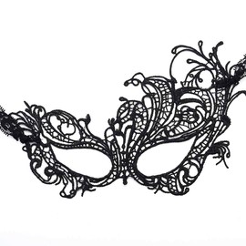 Zoestar Lace Masquerade Black Lace Costume Masqueradefor Women (Black)