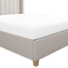 Purity Home 100% Cotton White Fitted Sheet Double Bed 35cm Deep Fit, 1pc Only, 300 Thread Count Percale Weave Organic & Eco-Friendly Fitted Sheet 135 x 190cm, Deep Pocket Double Bed Sheets Fitted