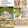 MIUPOO Portable Camping Tableware Set, Foldable Plate Bowl Water Cup,