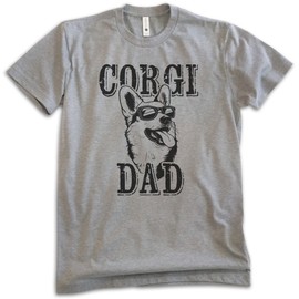 EVERTREE CLOTHING Corgi Dad T-Shirt, Unisex Men's Shirt, Corgi Owner, Best Dog Dad Gift, Dark Heather Gray, X-Large