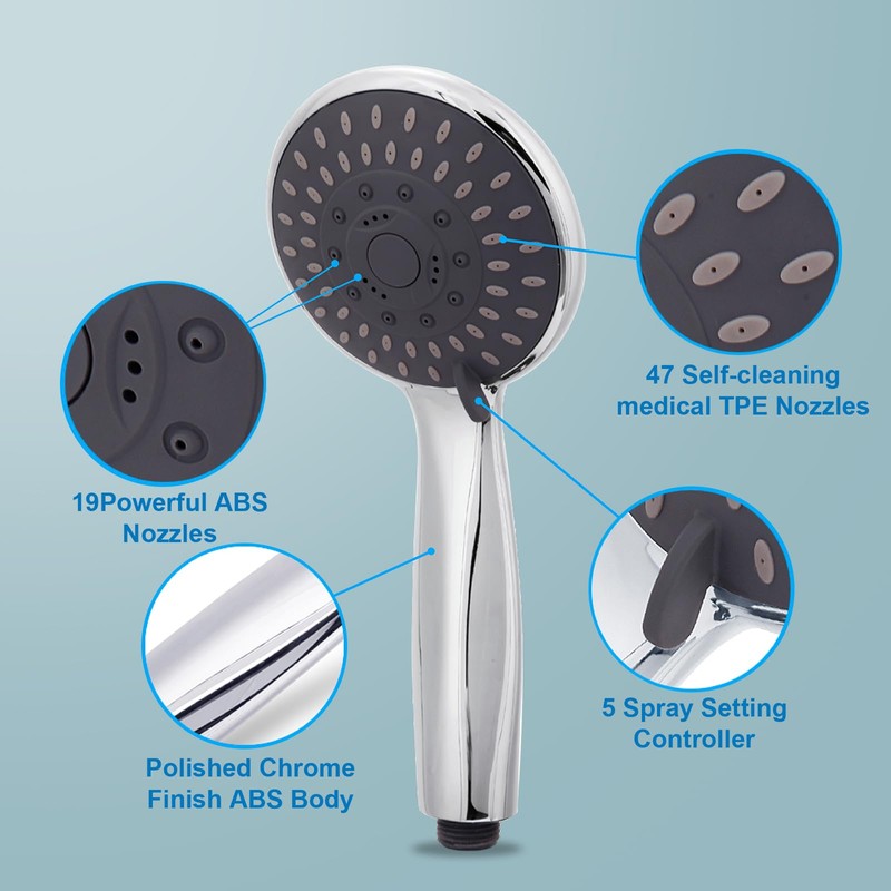 Briout Filtered Shower Head with Handheld, High Pressure 5 Spray