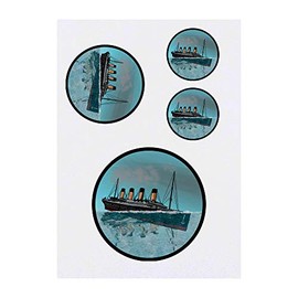 Azeeda 4 x 'Sinkende Titanic' Temporäre Tattoos - Legendäres Schiffwrack Ozean Szene - Wasserfest, Hautfreundlich & Ungiftig · Transfers in Verschiedenen Größen (TO00038917)
