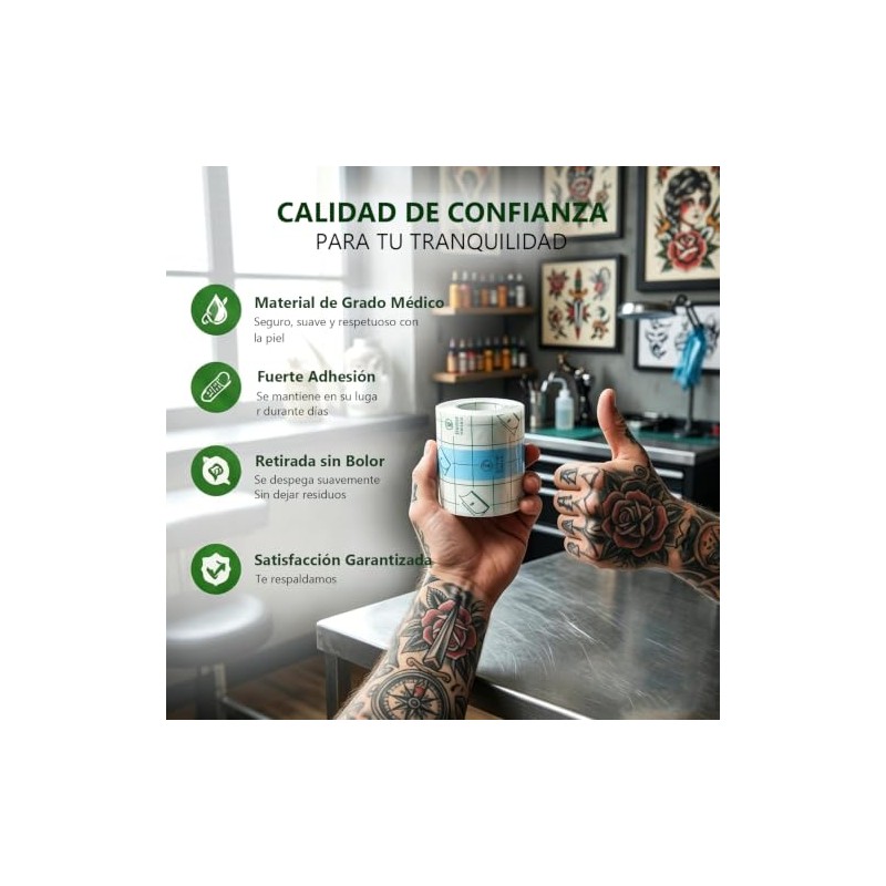 Parches para Tatuajes Impermeable, 20CM x10M Apositos | Vendaje Transparente,