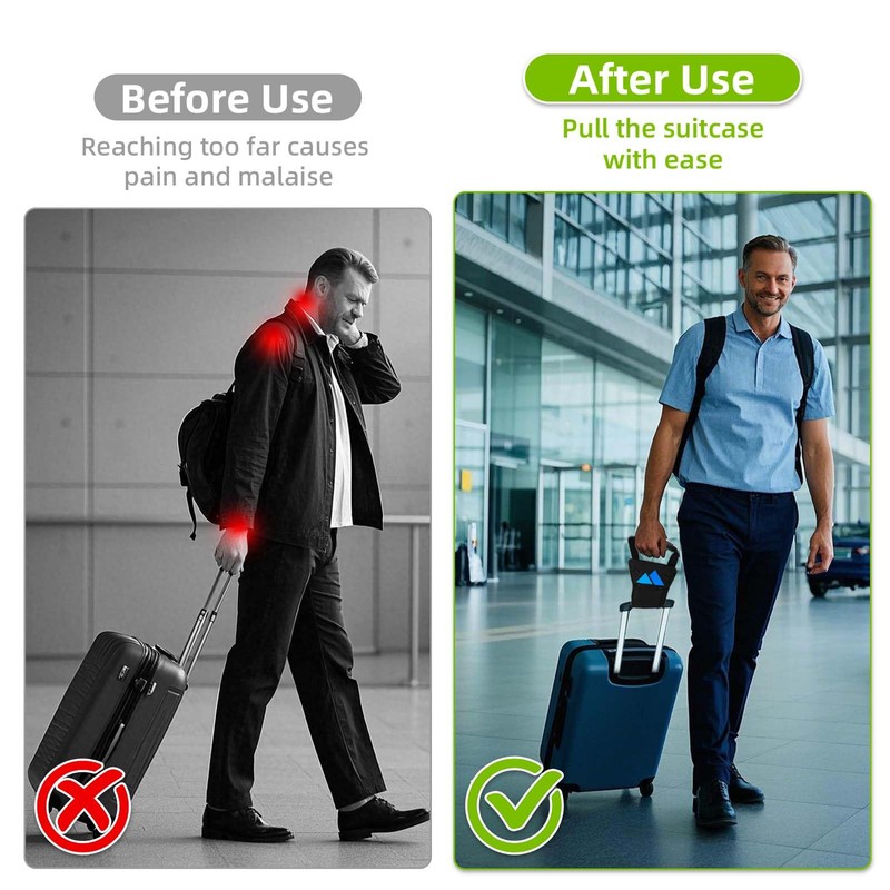 Incycall Suitcase handle extension, 17 cm, adjustable carry handle made