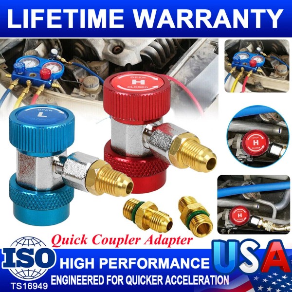 CarBole 2Pack Automotive AC Quick Coupler Connector Adapter High Low