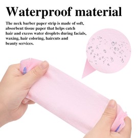 Disposable Barber Neck Paper- 5 Rolls & 500 Neck Strips, Barber Supplies for Salon Hair Styling (Pink)