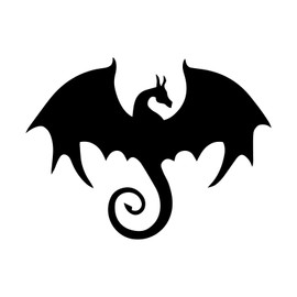 Bargain Max Decals Dragon Silhouette Decal Notebook Car Laptop 5.5" (Black)