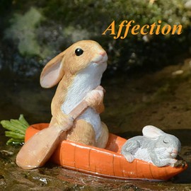 Gemmia Miniature Fairy Garden Rabbit Figurine- Joyful Go outing Rabbit