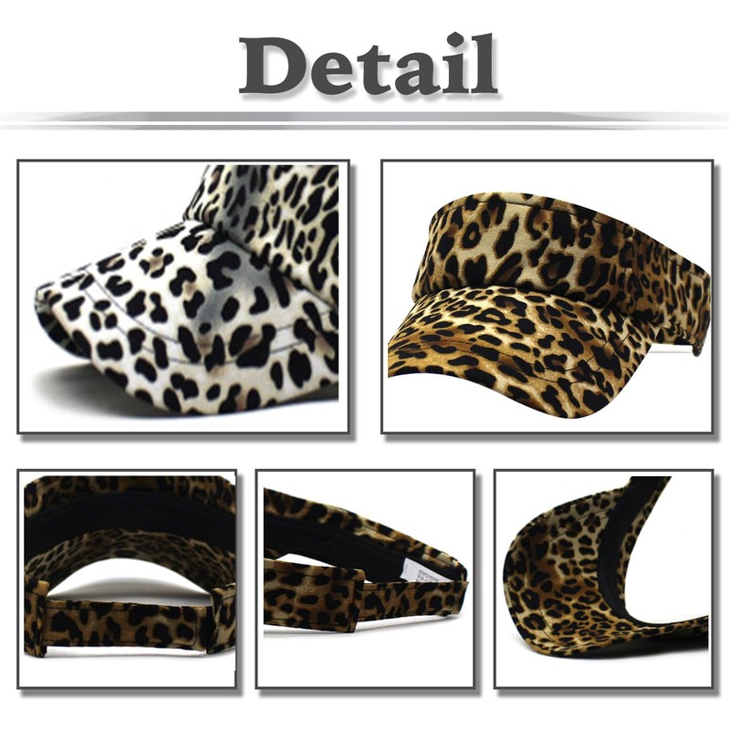 White Fang CA963 Visor, Sun Visor, Hat, Leopard Pattern, Animal,