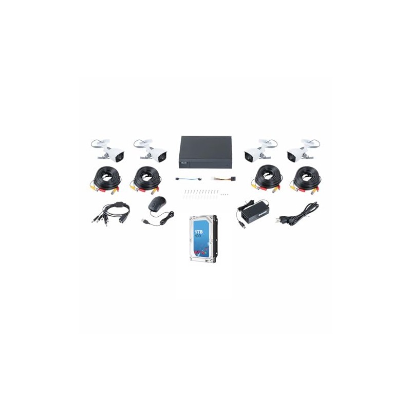 Hikvision Kit CCTV De 4 Cámaras Tipo Bala TurboHD 1080p