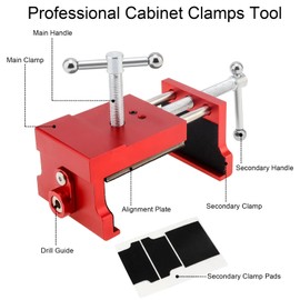 Omninmo 4 Pcs Cabinet Clamps, Cabinetry Clamps Cabinet Face Frame Clamps Cabinet Installation Clamps Cabinet Tools with 4 Felt Pads, Handy Woodworking Punching, Cabinets, Drawer Installation