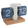 Flip Desk Clock Auto Mechanical Flip 12H AM PM Wood
