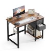NEWBULG 40-47" Computer Desk with Storage Drawers,Small Office Desk Modern