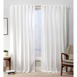 Exclusive Home Curtains Velvet Hidden Tab Top Curtain Panel, 52x108, Winter White, 2 Panels