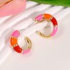 Colorful Chunky Hoop Earrings for Women Gold Plated Statement Summer
