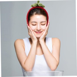 NOLITOY 2pcs Strawberry Hair Bands for Washing Face Cute Makeup Headbands for Skincare Soft Comfortable Wrist Bands Versatile Spa Accessories for Women