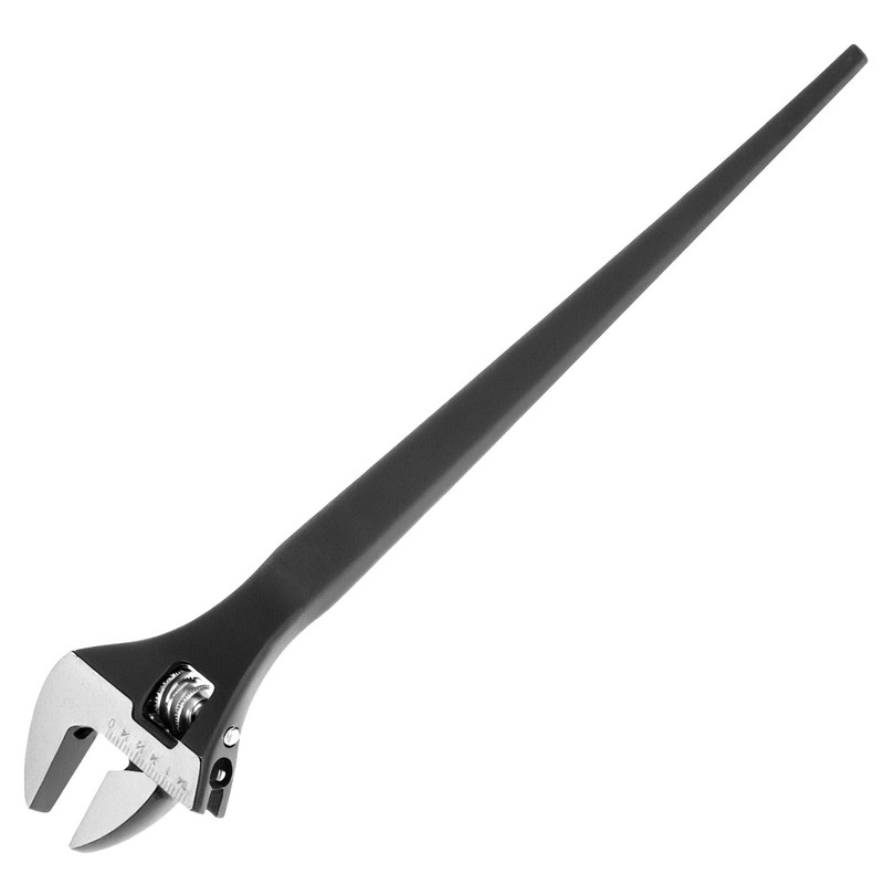 12-Inch Adjustable Spud Wrench, Heavy Duty Alloy Steel, SAE and
