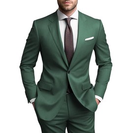 SHUZHXLZANGY 2 Piece Wedding Suits for Men Groom Green Suit Men Regular Fit Suit for Men Homecoming Suit XS